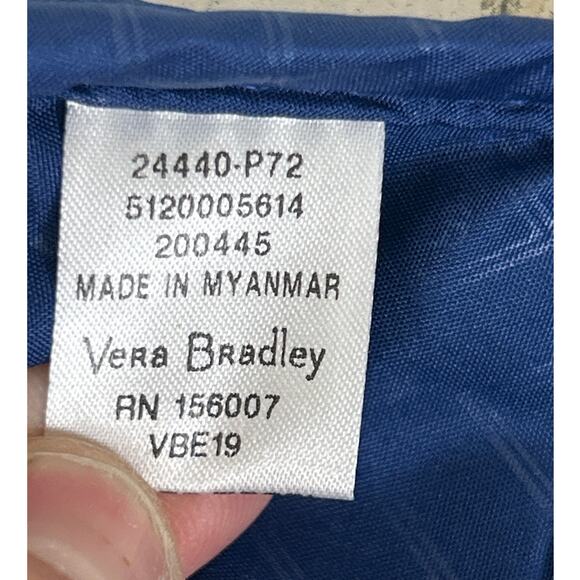 Vera Bradley Women Hipster Blue White Nylon Tropics Tapestry Crossbody Purse NEW - Picture 6 of 8